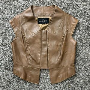 J. Mendel $2500 leather and silk vest brown small